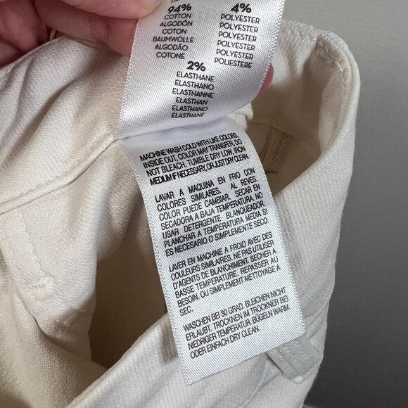 Mother Patch Pocket Private Ankle Fray Pants Size 25 Creampuffs Ivory High Rise - Picture 12 of 14